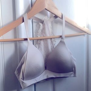 Lace racer back wireless aerie bra